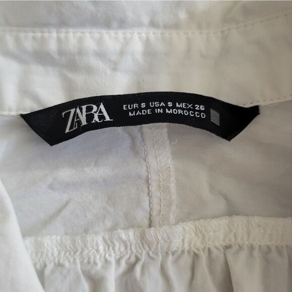 ZARA White Skater Long Sleeve Dress - Picture 3 of 3